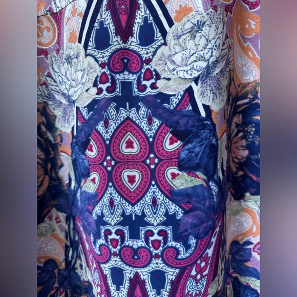 CHICO’S Travelers™ Paisley Maxi Dress Size 16 Long Sleeve Wrinkle Resistant LN - Picture 6 of 9